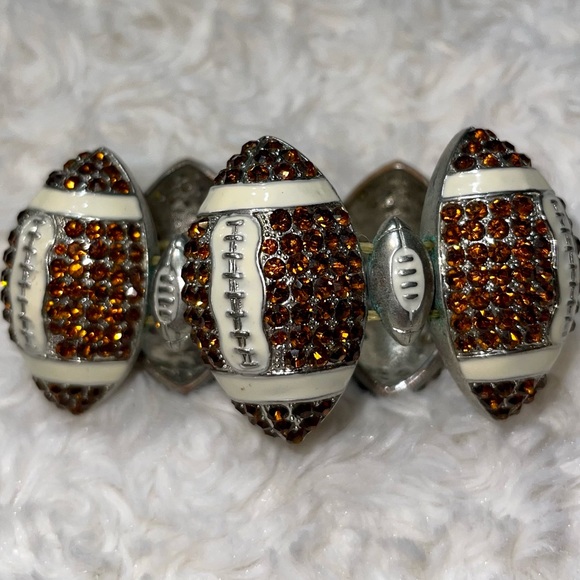 Football Rhinestone Bling Bracelet, Necklace & Earring Set - Picture 6 of 8